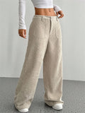 Women Wide Leg Trousers - APRICOT / XXL