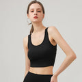 Women Yoga Butterfly Beautiful Back Elastic Breathable Tank Top - black / M