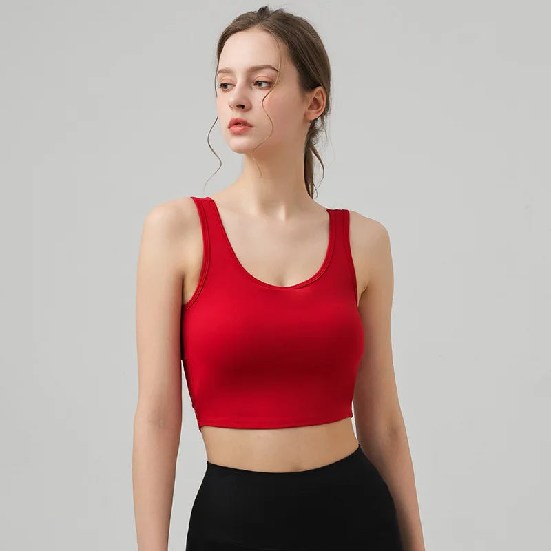 Women Yoga Butterfly Beautiful Back Elastic Breathable Tank Top - red / XL