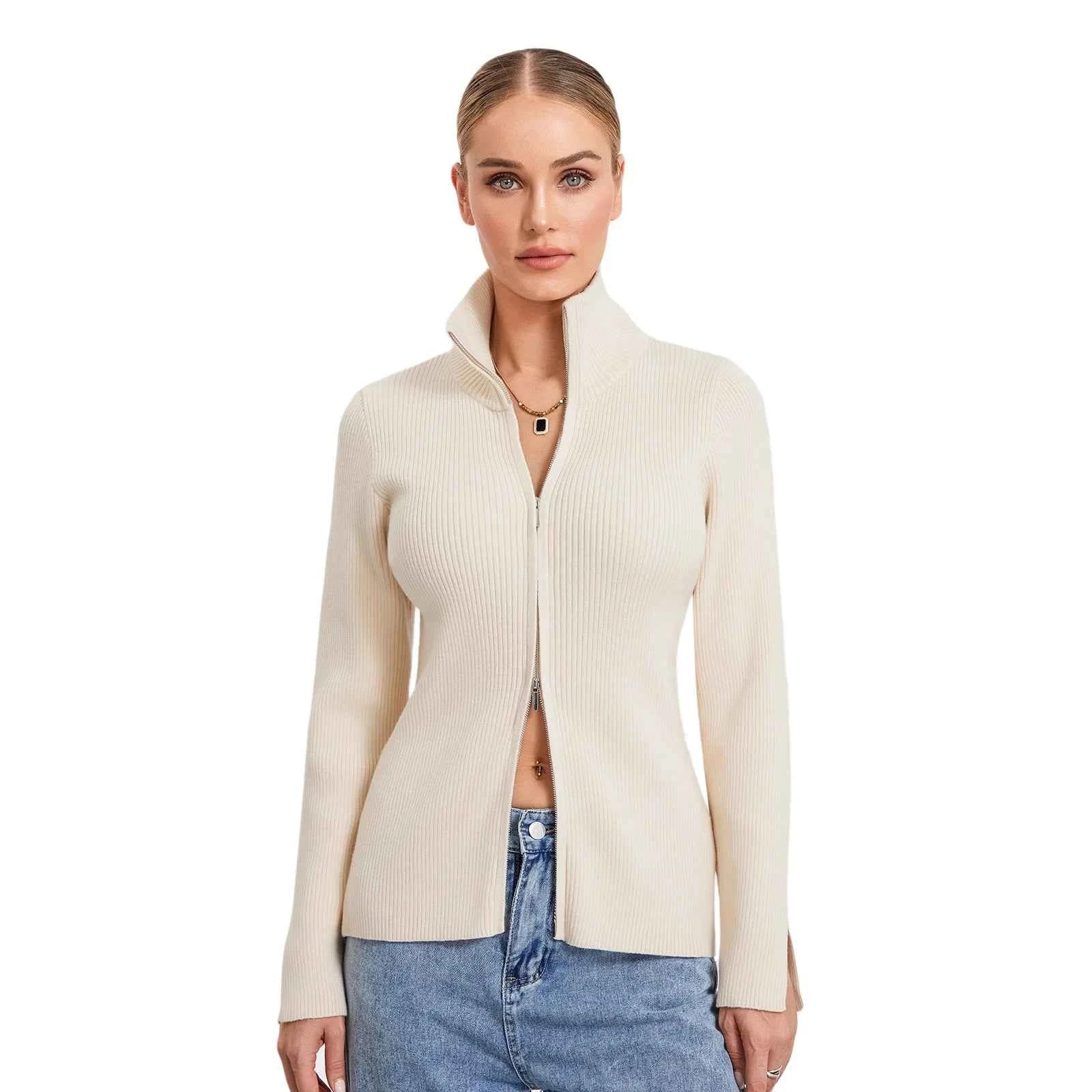 Women Zip Up Sweater