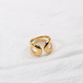 Women’s Adjustable Alloy Geometric Hollow Ring - Gold - electronic accessories