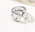Women’s Adjustable Alloy Geometric Hollow Ring - Silver - electronic accessories