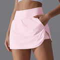 Women’s Back Waist Pocket Sports Yoga Skirt - Rose Pink / L - Other