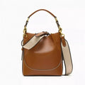 Women’s Bag Brown Crossbody Bucket - light brown