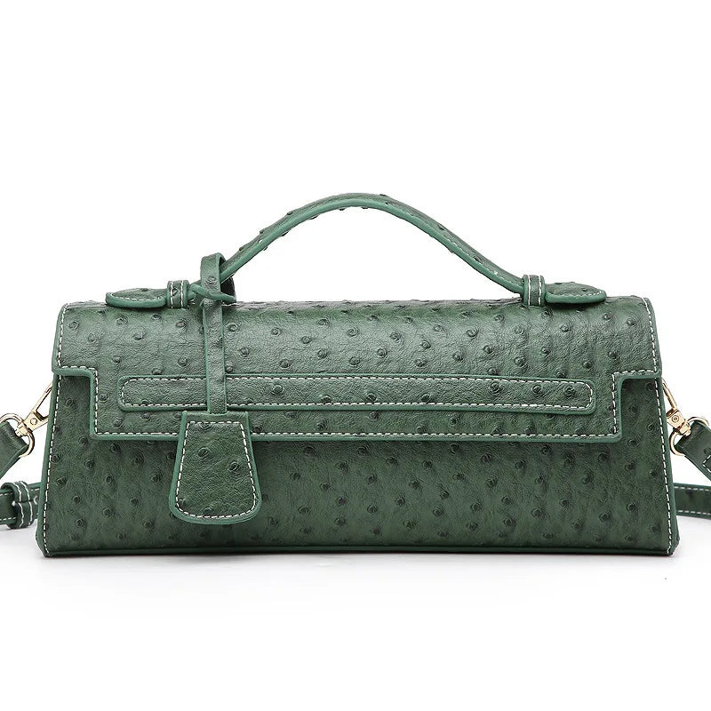 Women’s Bag Diagonal Cross - Ostrich green / 28X6.5X11 CM