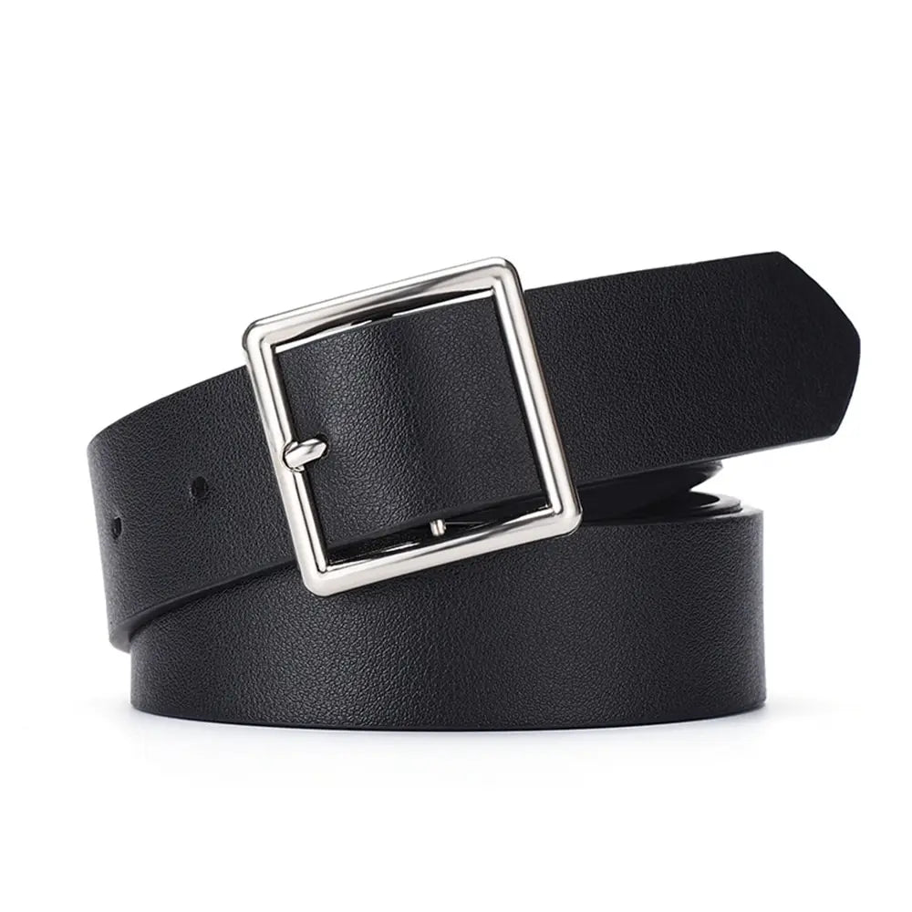 Women’S Belt Soft Pu Leather - Black / 105cm
