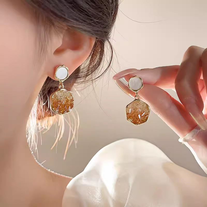 Women’s Brown Gradient Crystal Diamond In The Debris Stud Earrings - Gold / 14k - electronic accessories