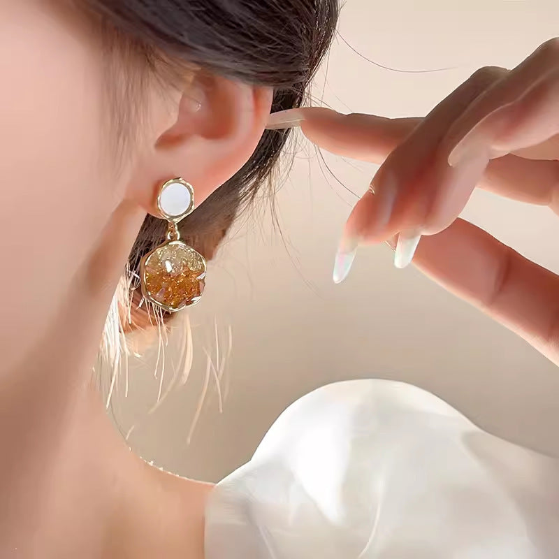 Women’s Brown Gradient Crystal Diamond In The Debris Stud Earrings - Gold / 14k - electronic accessories