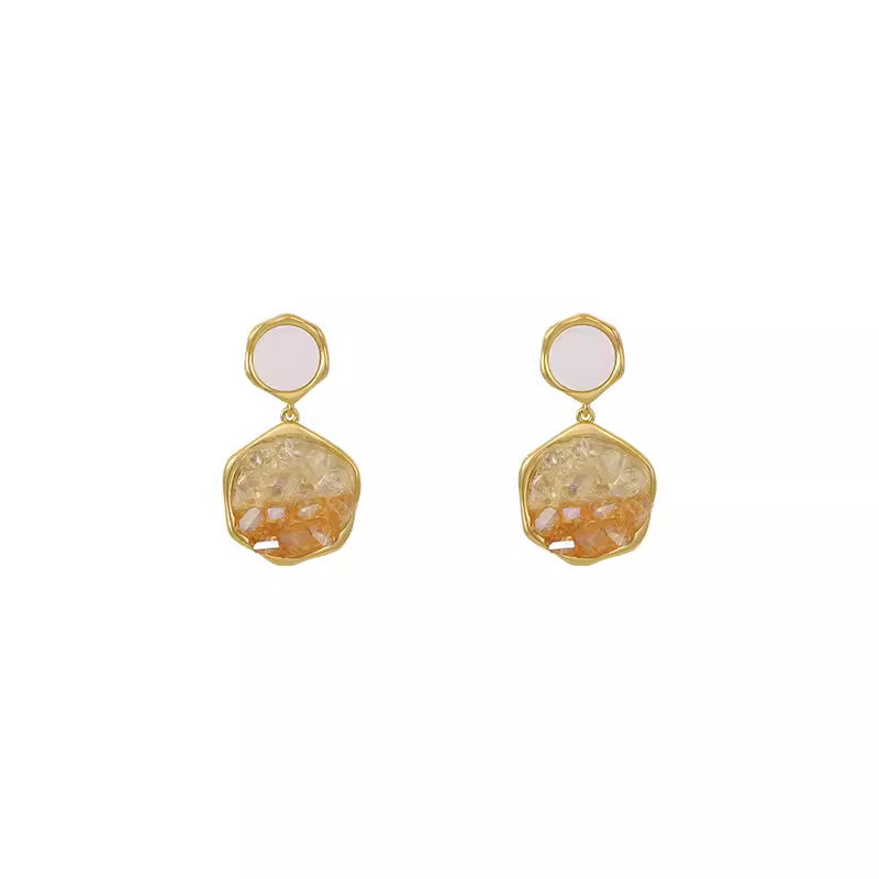 Women’s Brown Gradient Crystal Diamond In The Debris Stud Earrings - Gold / 14k - electronic accessories