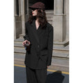 Women’s Button Pocket Fashion Solid Color Minimalist Casual Long Sleeve Blazers - Black / XXL