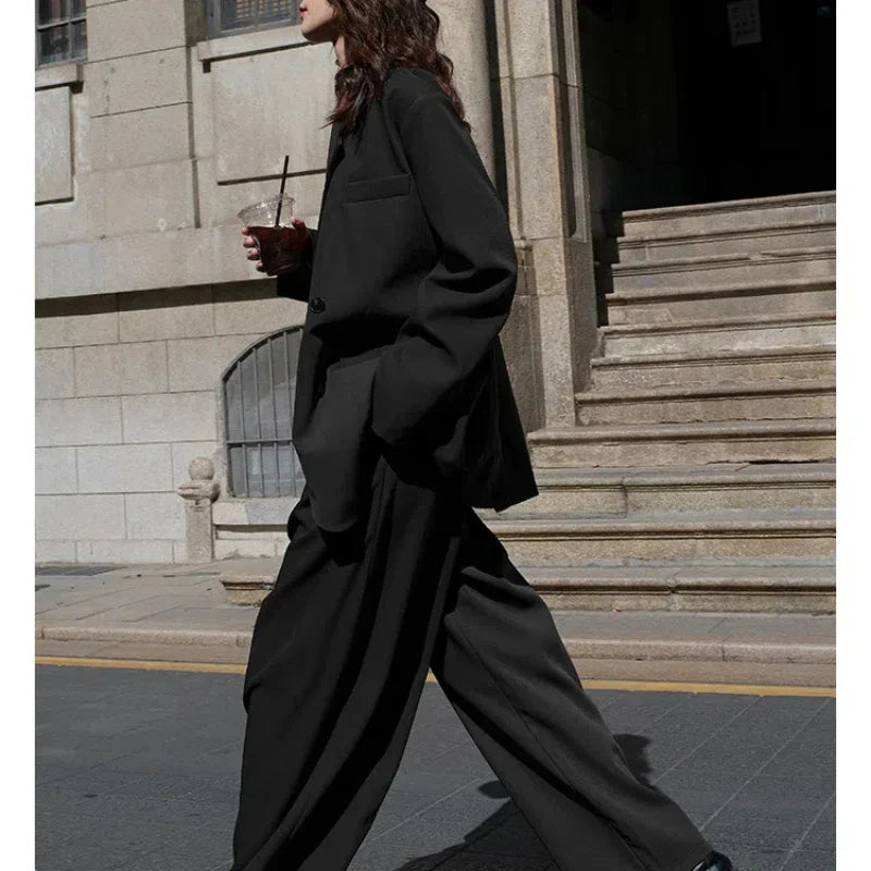 Women’s Button Pocket Fashion Solid Color Minimalist Casual Long Sleeve Blazers