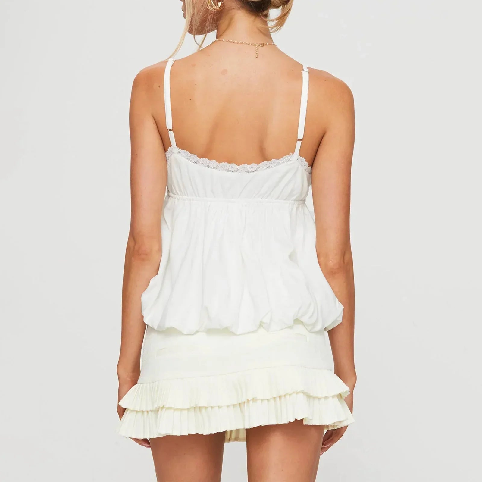 Women’s Camisoles Adjustable Thin Spaghetti Straps Lace Trim Tank Top