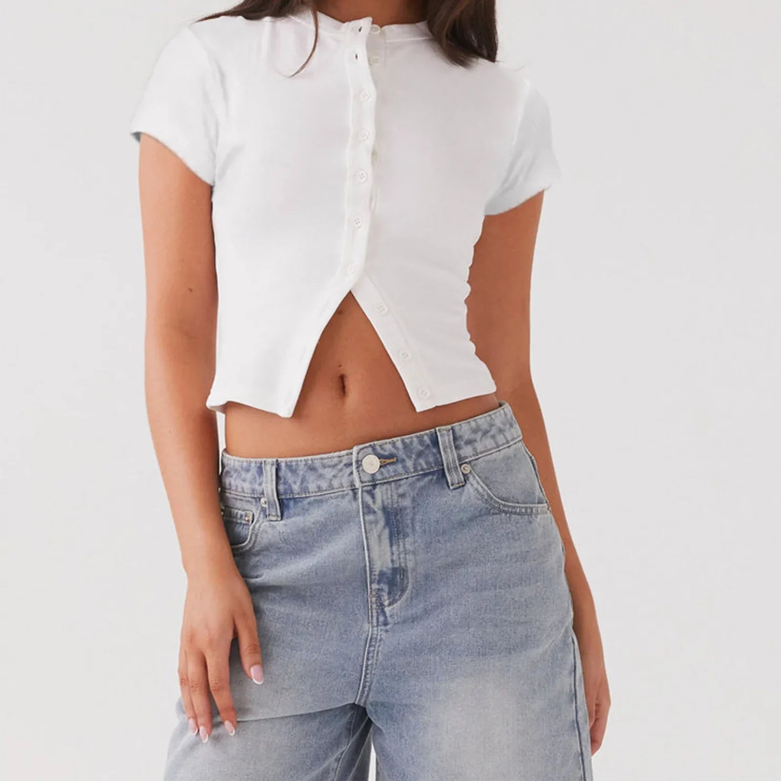 Women’s Casual Button Up Top - B / M