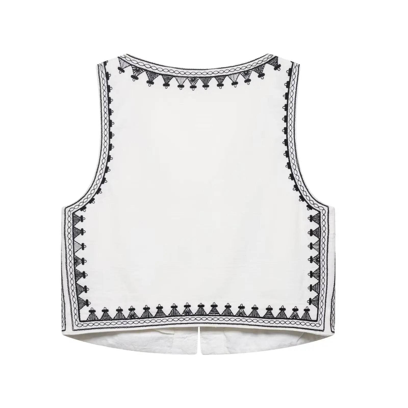 Women’s Casual Embroidered V-neck Vest With Wide-leg Shorts
