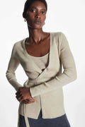 Women's Casual Wool Blend Tie Wrap Cardigan