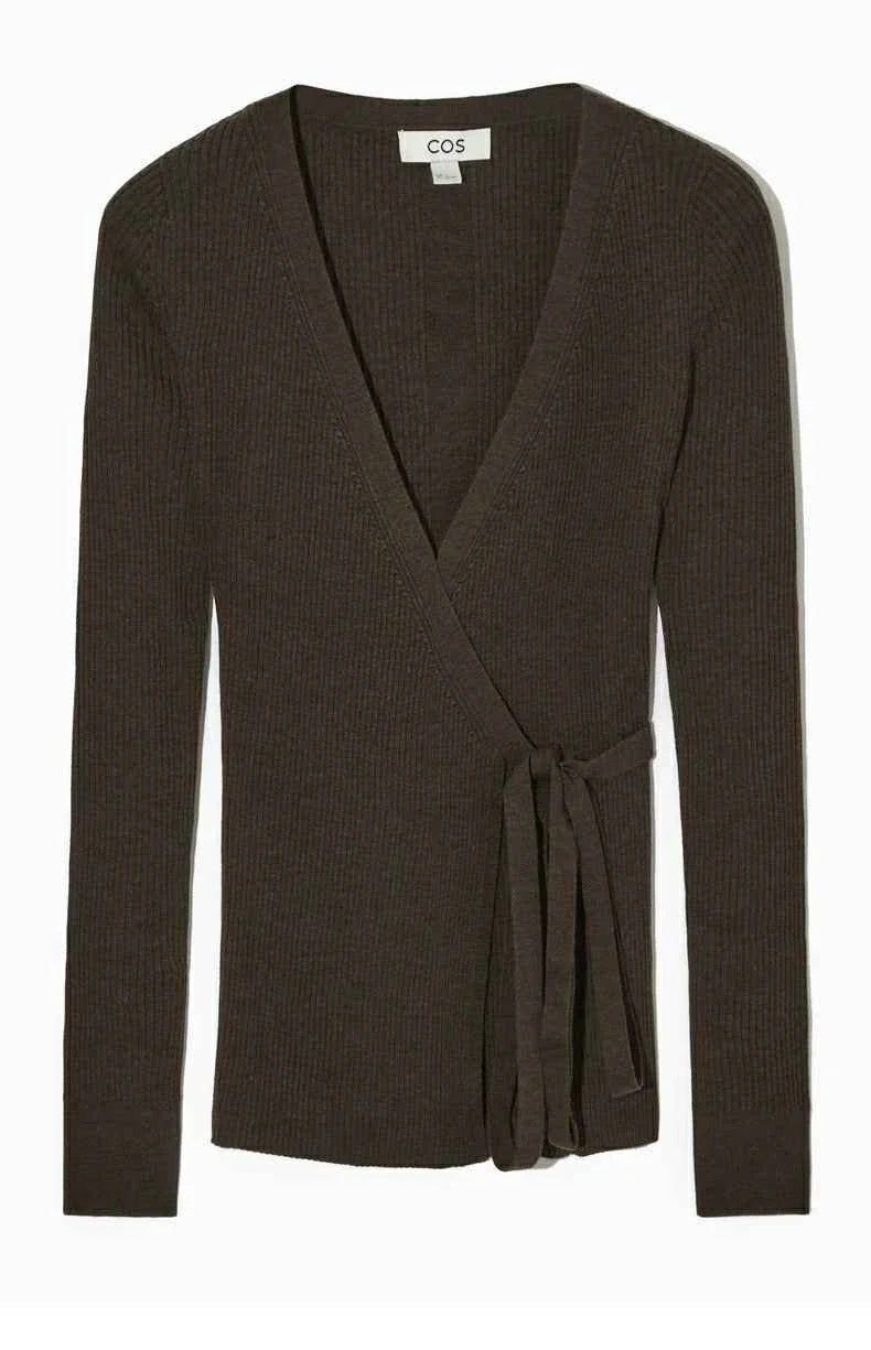 Women's Casual Wool Blend Tie Wrap Cardigan