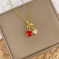 Women’s Cherry Necklace Does Not Fade High-end Pendant Versatile Clavicle Chain - Women - electronic accessories