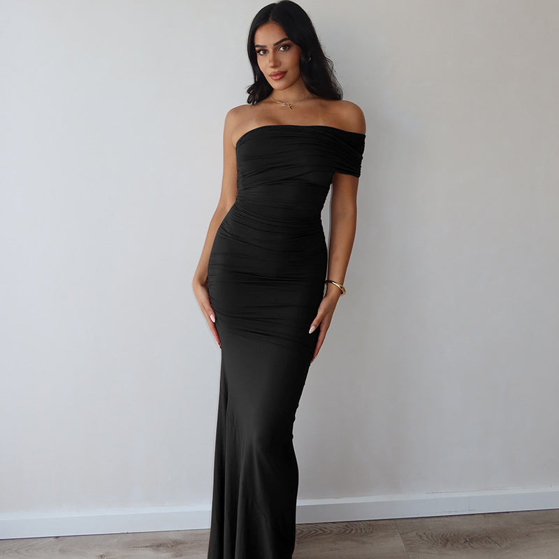 Women’s Clothing Backless Slit Slim Fit Dress - Black / L - Other