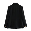 Women’s Clothing Style Fashionable Versatile Texture Double breasted Mid length Suit Coat