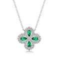Women’s Colored Gems Pendant Clavicle Chain - Emerald / 925 Silver - electronic accessories