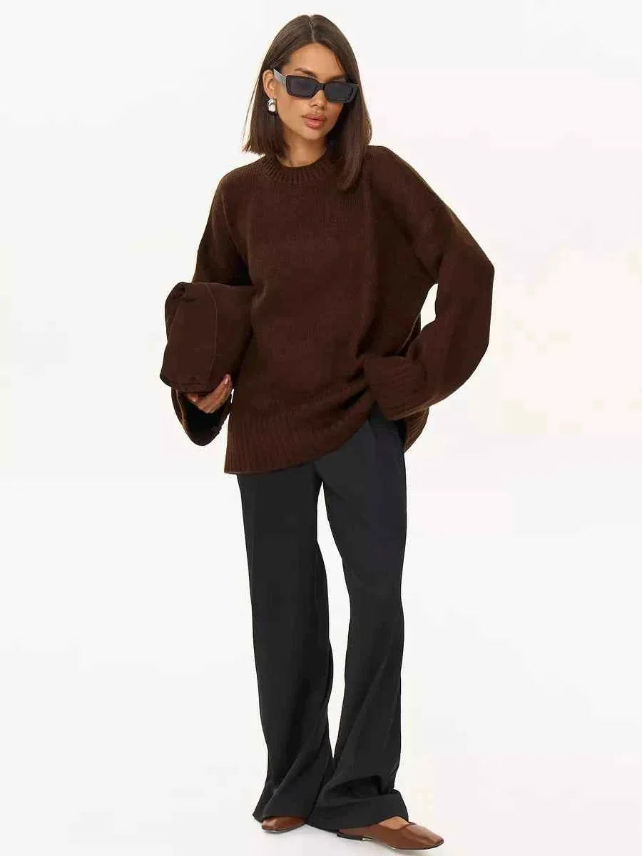 Women's Crew Neck Vintage Oversize Trendy Sweater