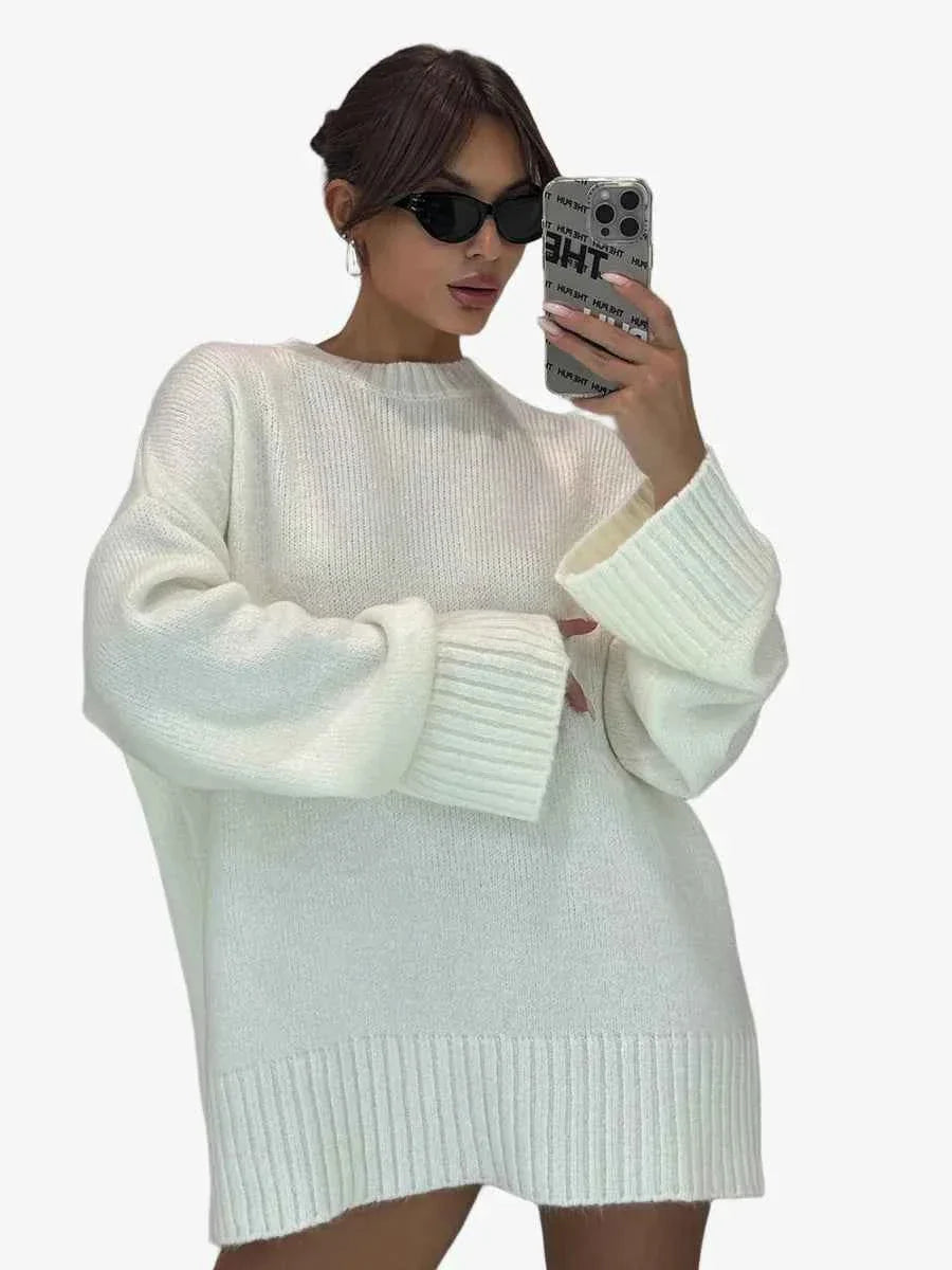 Women's Crew Neck Vintage Oversize Trendy Sweater