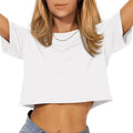 Women’s Crop Tops Casual Female White T-shirt
