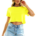 Women’s Crop Tops Casual Female White T-shirt - yellow / XL