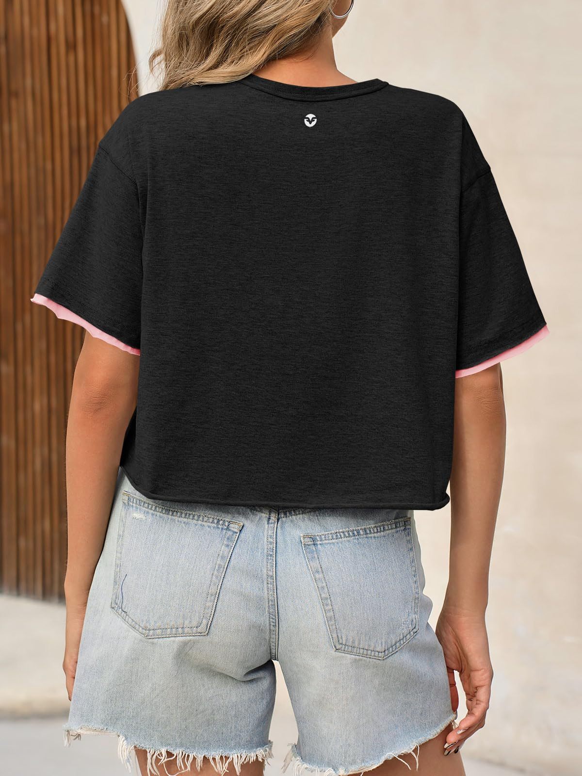 Womens Crop Tops Casual Short Sleeve Loose Fit Basic - electronic accessories