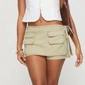 Women’s Denim Skorts - Khaki / S