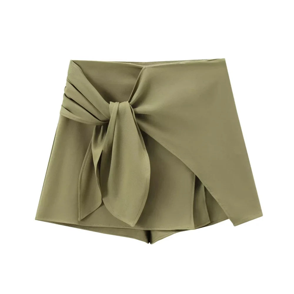 Women’s Design Sense Niche Atmospheric French Skirt Pants - army green / XS