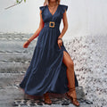 Women’s Elegant V-Neck Maxi Dress - Other