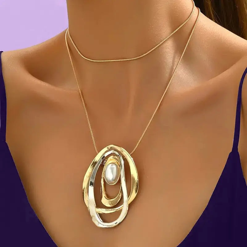 Women’s Fashion Alloy Creative Oval Necklace - electronic accessories