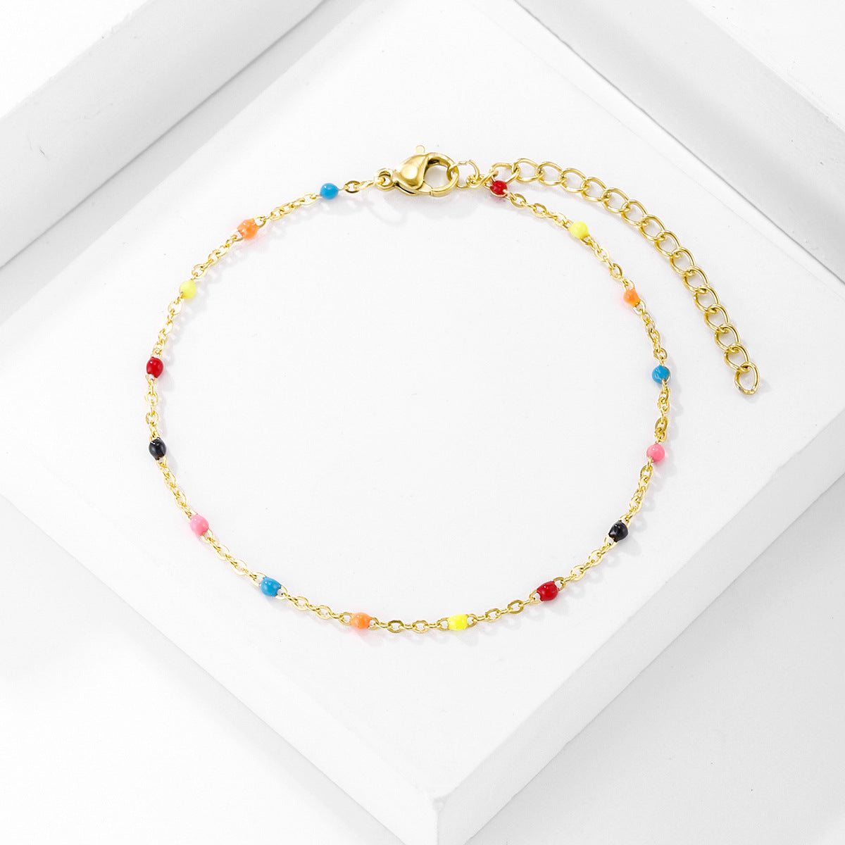 Women’s Fashion Mixed Color Beaded Bracelet - Gold - electronic accessories