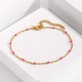 Women’s Fashion Mixed Color Beaded Bracelet - Pink - electronic accessories