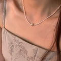 Women’s Fashion Natural Freshwater Pearl Necklace - White - electronic accessories