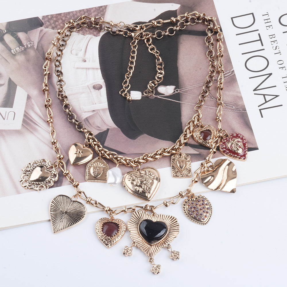 Women’s Fashion New Multi-layer Love Pearl Necklace - electronic accessories