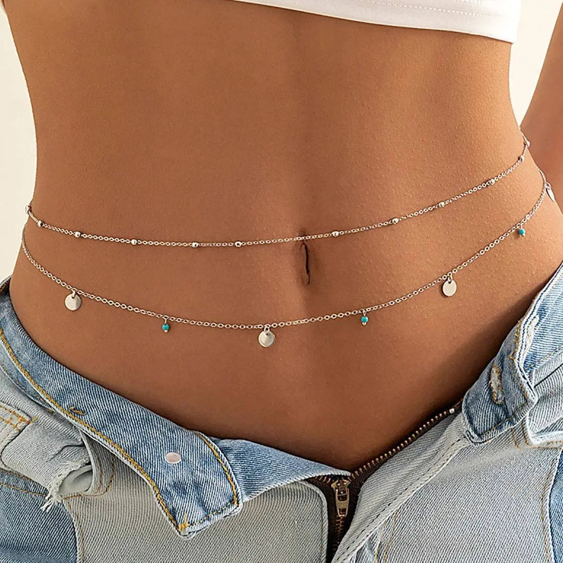 Women’s Fashion Round Beads Chain Double-layer Waist - Style22 - electronic accessories