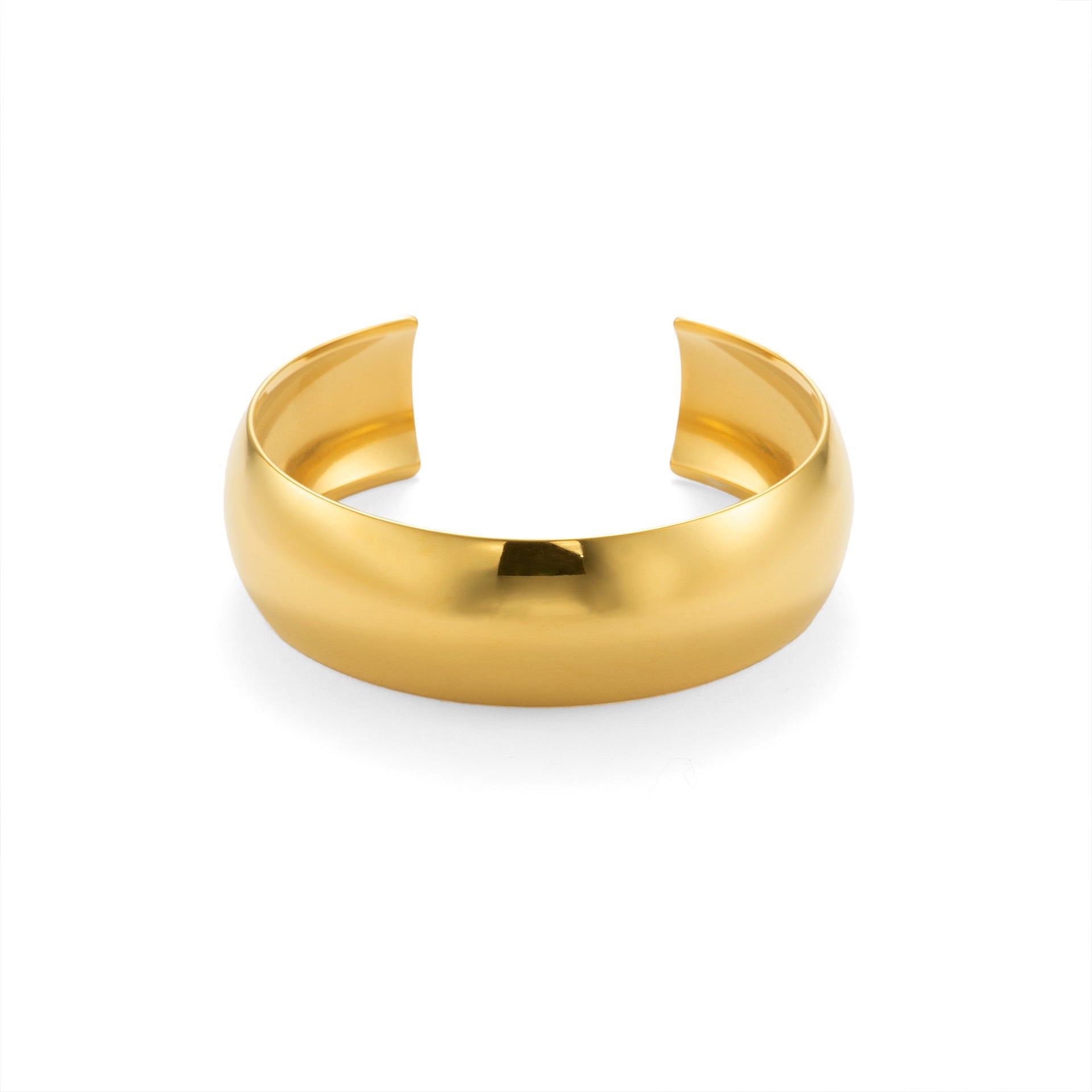 Women’s Fashion Titanium Steel Fine Polished Surface Bracelet - Gold 20mm - electronic accessories