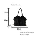 Women’s Fashionable Plush Large Capacity Tote Bag - light brown