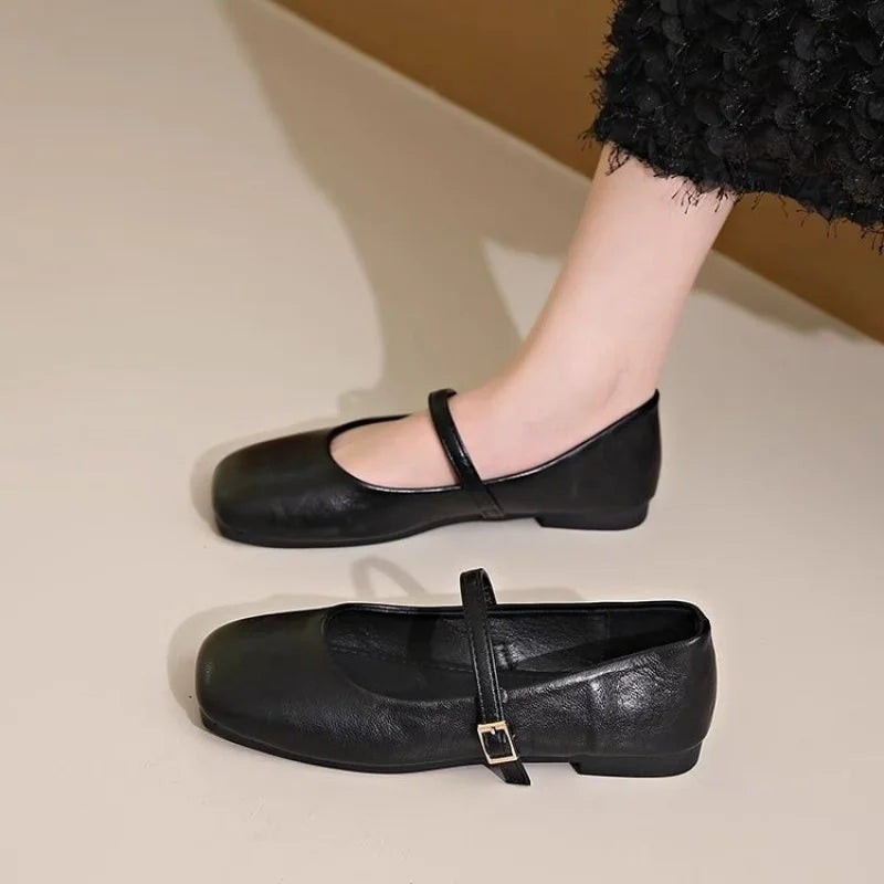 Women’s French Vintage Genuine Leather Flats