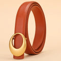Women’s Genuine Leather Belt - orange / 110cm / CHINA
