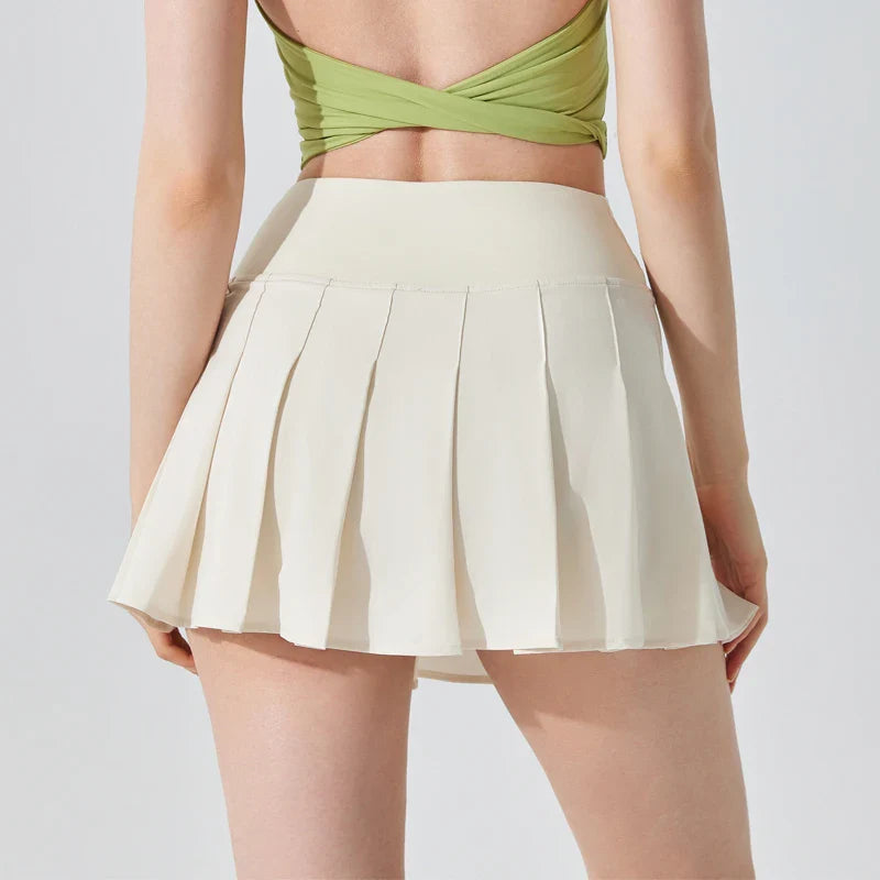 Womens Girl High Waisted Pleated Tennis Skirt