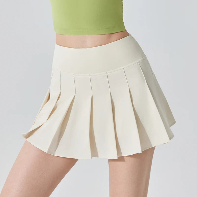 Womens Girl High Waisted Pleated Tennis Skirt