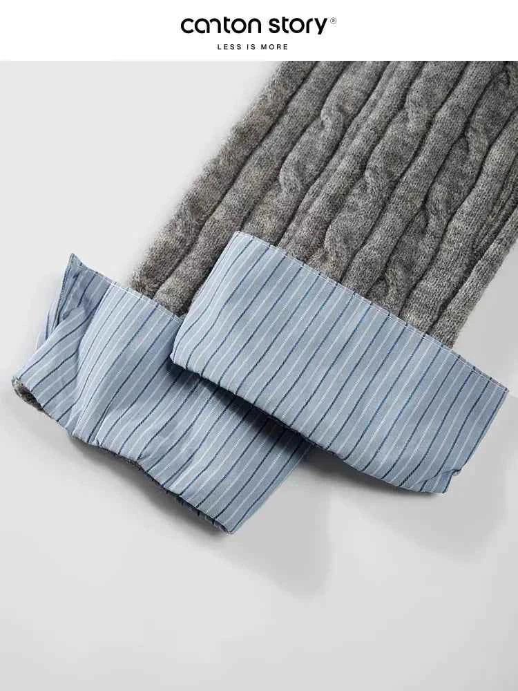 Women's Grey Cardigan Knitted Sweater