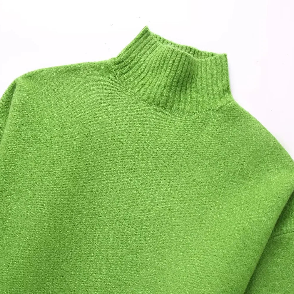 Women’s Half High Neck Soft Knit Pullover Sweater
