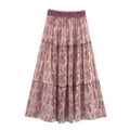 Women’s Half Skirt Retro Printed Elastic High Waist
