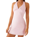 Women’s Halter Neck Tank Dress - Pink / L
