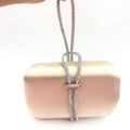 Women’s Handbag Satin Iron Box Evening Bag - Champange / 20cm