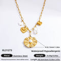 Women’s Handmade Stainless Steel 18K Dold Pearl Necklace - XL31273 / electronic accessories